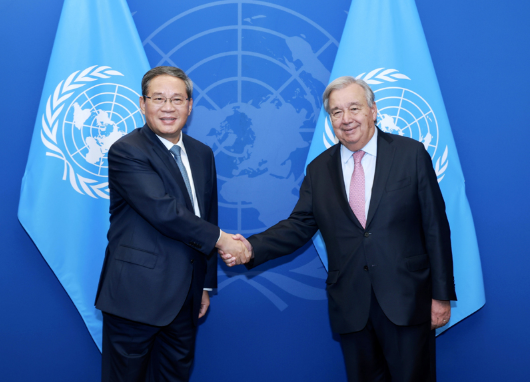李强会见联合国秘书长古特雷斯